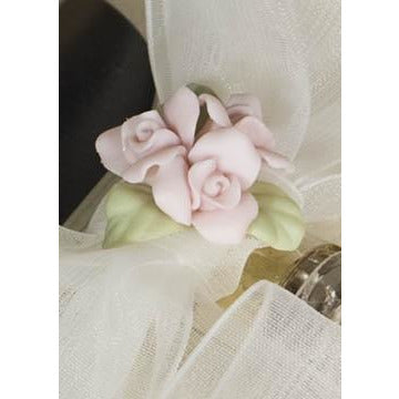 Porcelain Rose Bouquet Wedding Cake Server Set - Wedding Collectibles