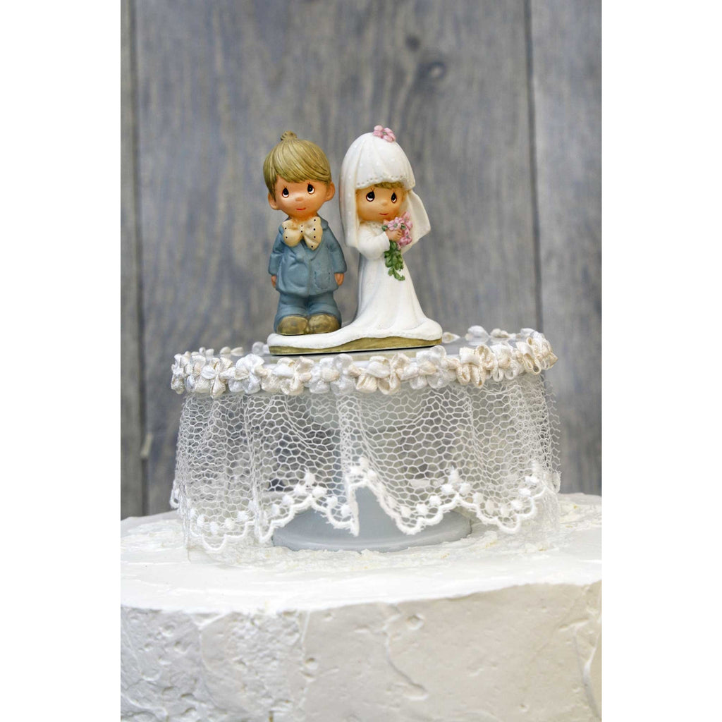 Precious Moments Lace Wedding Cake Topper - Wedding Collectibles