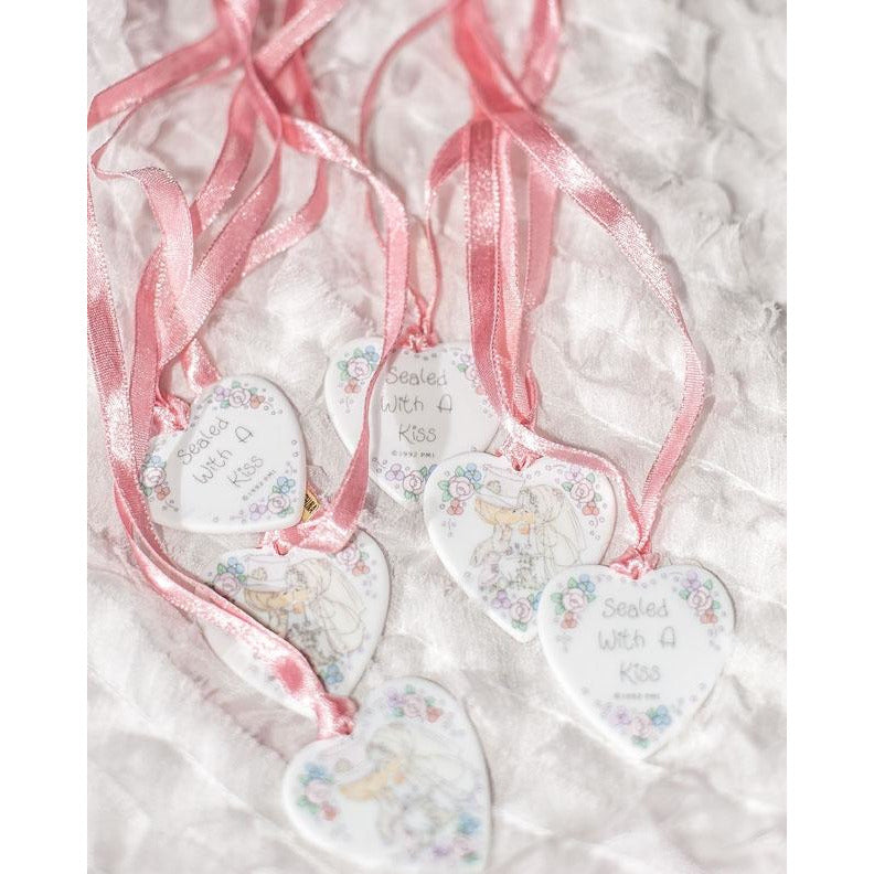 Precious Moments "Sealed With A Kiss" Medallion Wedding Favor - Set of 6 - Wedding Collectibles