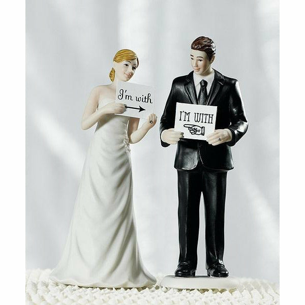Read My Sign - Bride and Groom Figurines - Wedding Collectibles