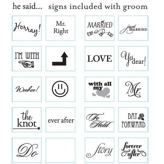 Read My Sign - Groom Figurines - Wedding Collectibles