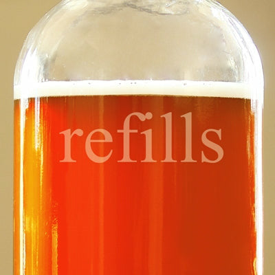 "Refills" Glass Growler - Wedding Collectibles