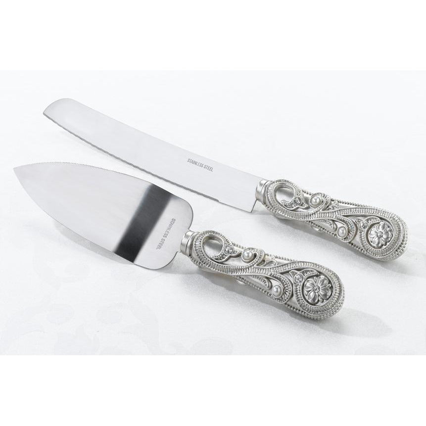Regal Elegance Knife & Server Set - Wedding Collectibles