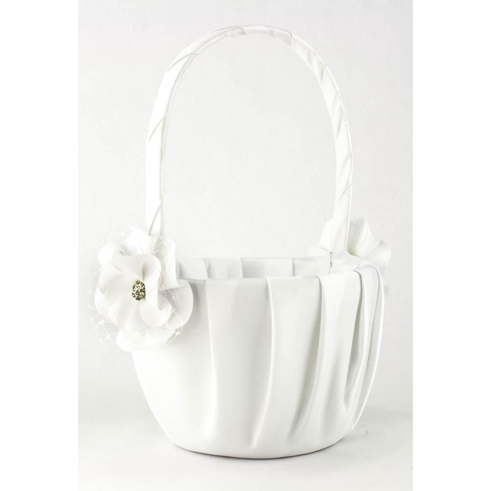 Netted Rose Wedding Flowergirl Basket - Wedding Collectibles
