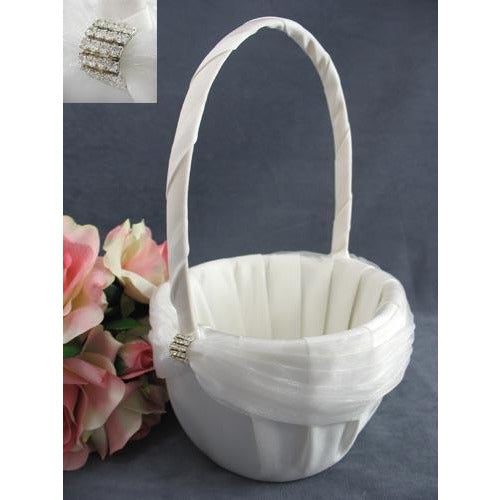 Rhinestone Elegance Wedding Flowergirl Basket - Wedding Collectibles