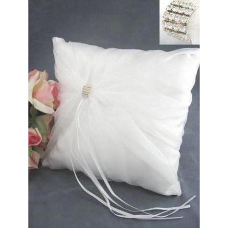 Rhinestone Elegance Wedding Ring Bearer Pillow - Wedding Collectibles