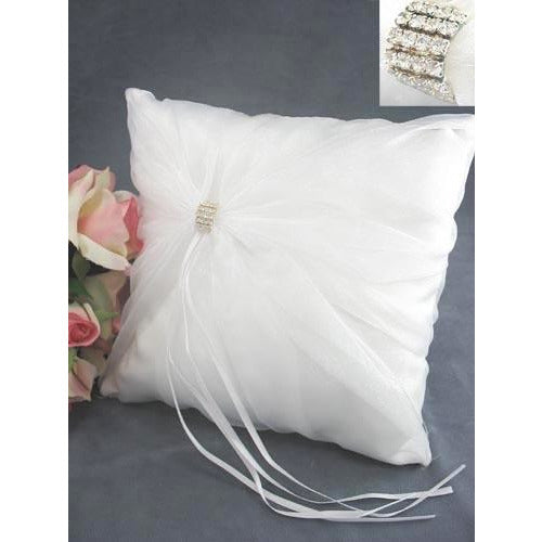 Rhinestone Elegance Wedding Ring Bearer Pillow - Wedding Collectibles