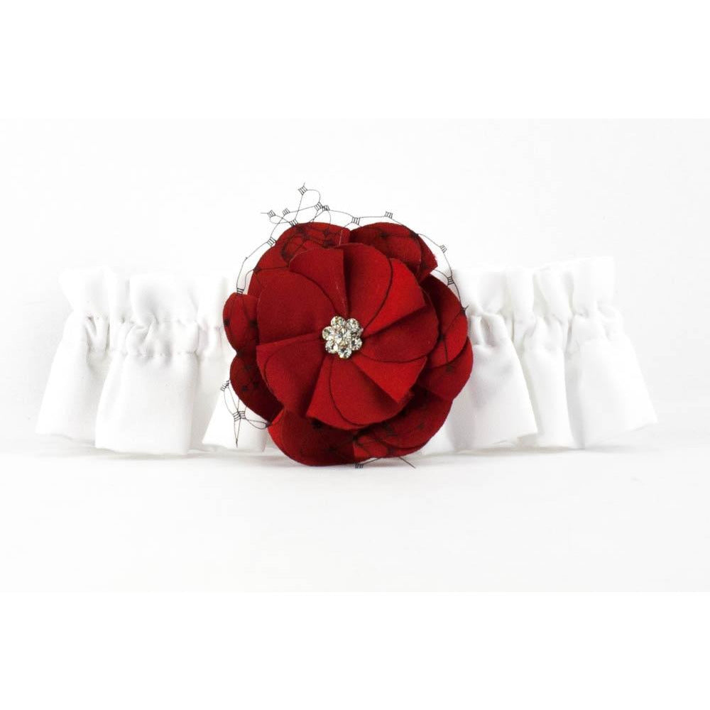 Red and Black Rose Wedding Garter - Wedding Collectibles