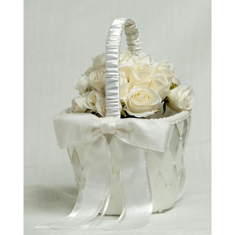 Ribbon Flower Basket - Wedding Collectibles