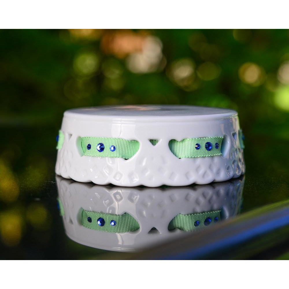 Ribbon and Crystal Porcelain Base - Wedding Collectibles