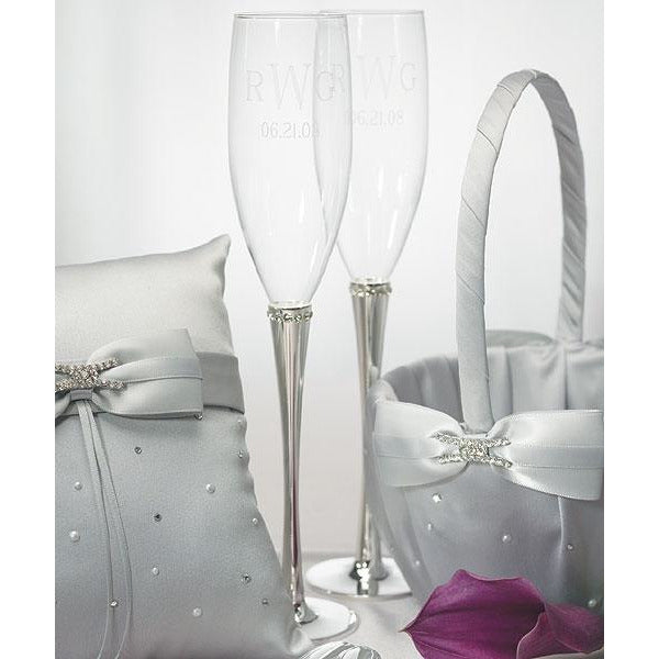 Ring of Crystals Flutes - Wedding Collectibles