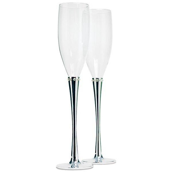 Ring of Crystals Flutes - Wedding Collectibles