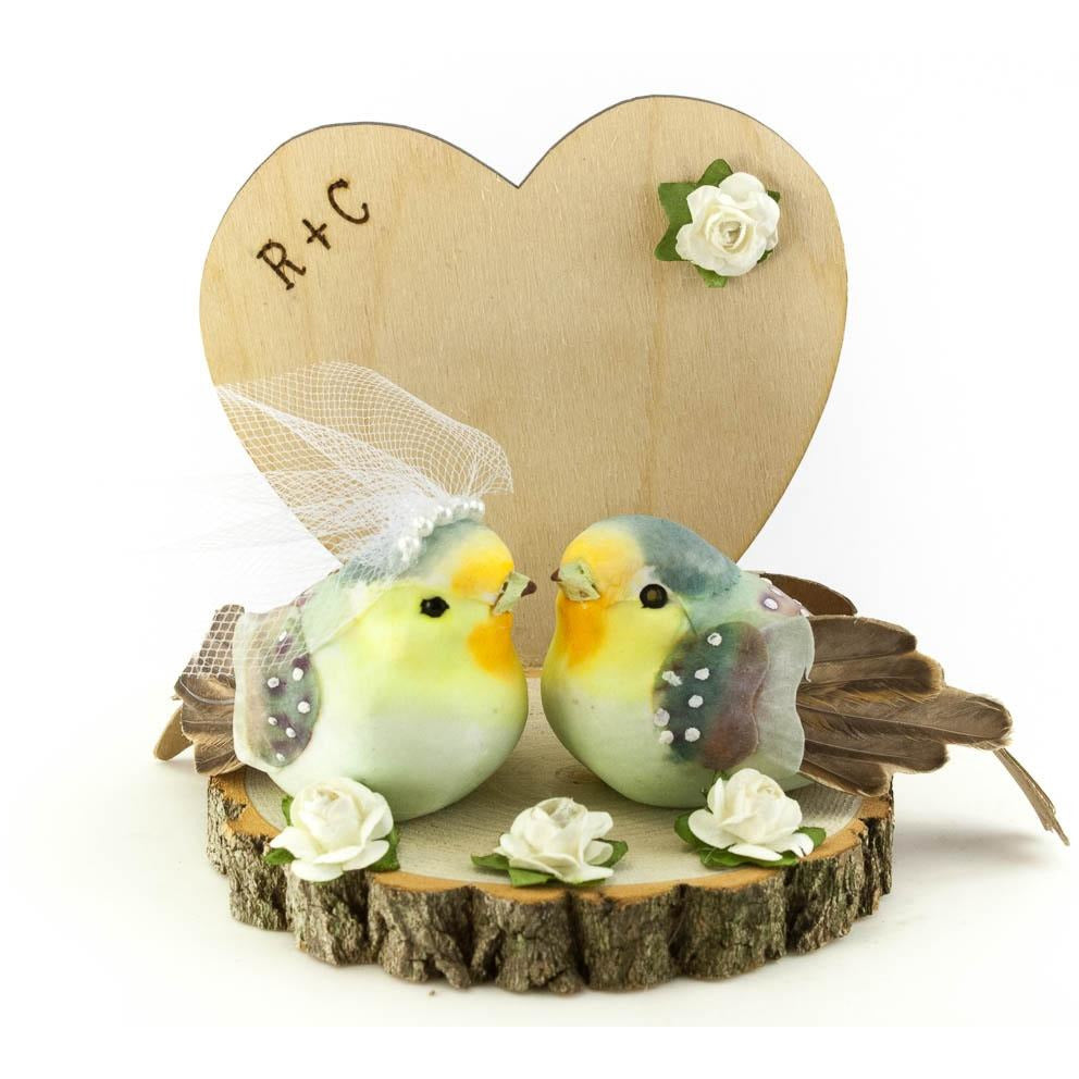 Rustic Love Bird Cake Topper - Wedding Collectibles