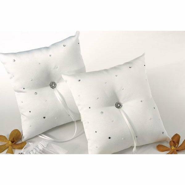 Scattered Pearls and Sparkling Crystals Wedding Ring Bearer Pillow - Wedding Collectibles