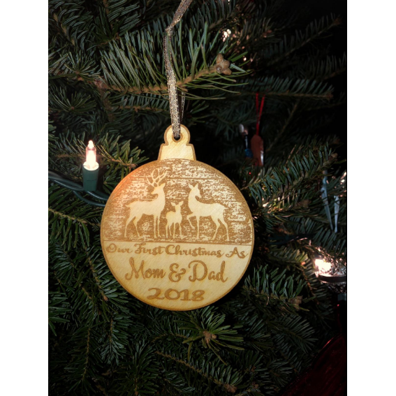 Mom and Dad's First Christmas Personalized Christmas Ornament New Bo