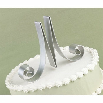 Script Metal Monogram Cake Topper - Wedding Collectibles
