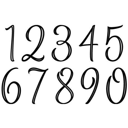 Script Number Monogram Cake Topper Silver (Numbers 0-9) - Wedding ...