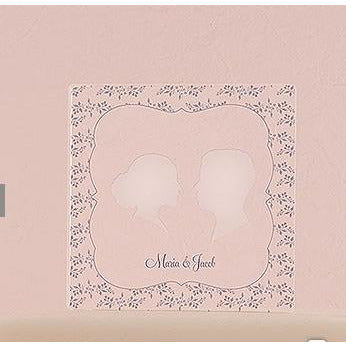 Silhouette Engraved Personalized Acrylic Block Cake Topper - Wedding Collectibles