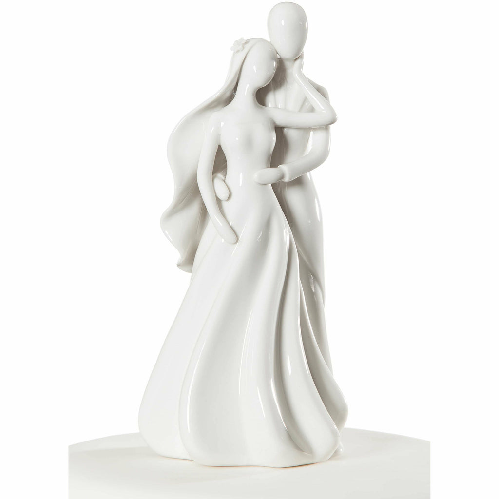 Silhouette of Love Wedding Cake Topper Figurine - Bride and Groom (White) - Wedding Collectibles