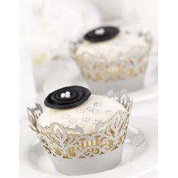 Silver Decorative Cupcake Wraps - Wedding Collectibles