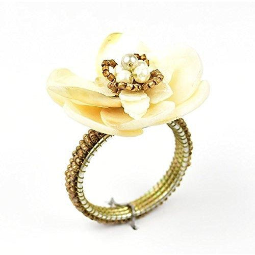 Pearl Shell Flower Napkin Ring - Wedding Collectibles