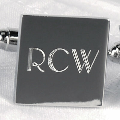 Silver Square Cuff Links - Wedding Collectibles