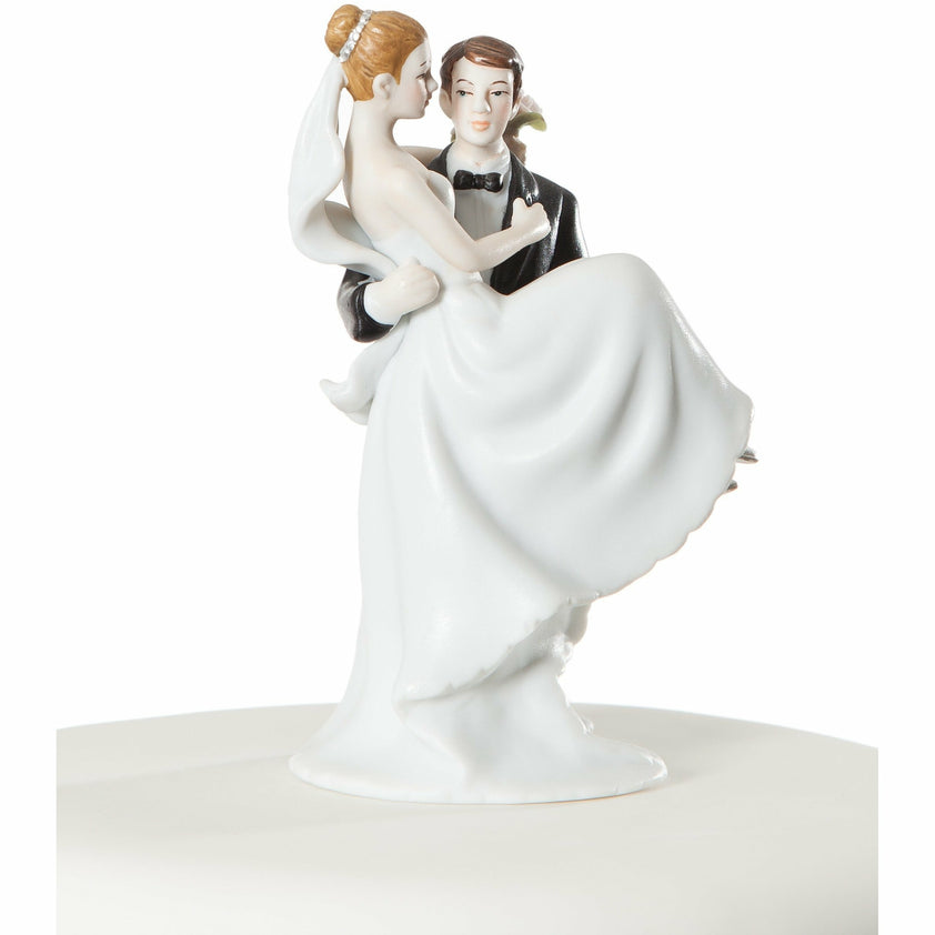 Small Groom Holding Bride Traditional Cake Topper Figurine - Wedding ...