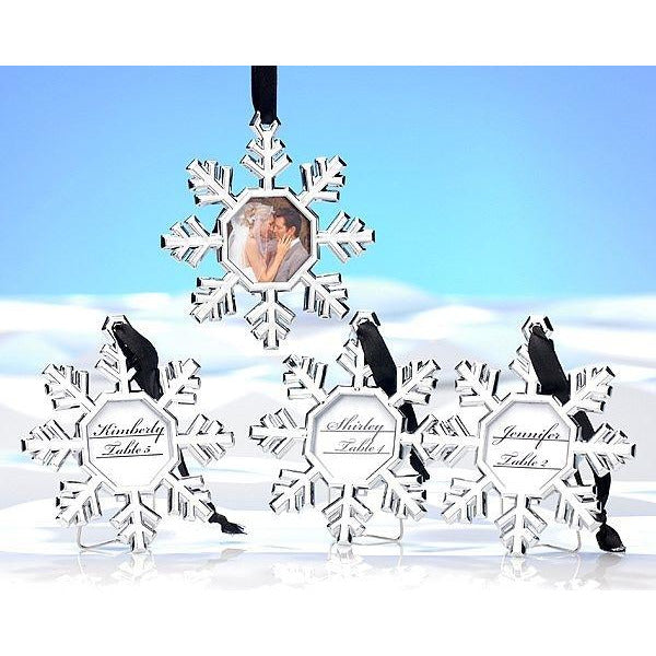 Snowflake Place Card Holder/Ornament (Set of 4) - Wedding Collectibles