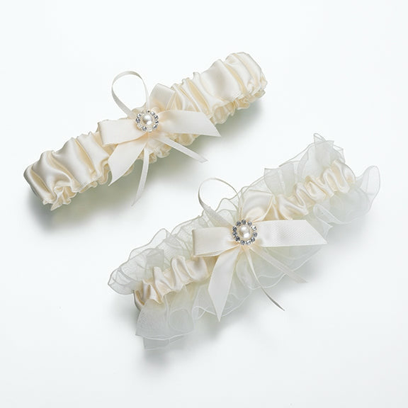 St/2 Ivory Pearl Garters - Wedding Collectibles