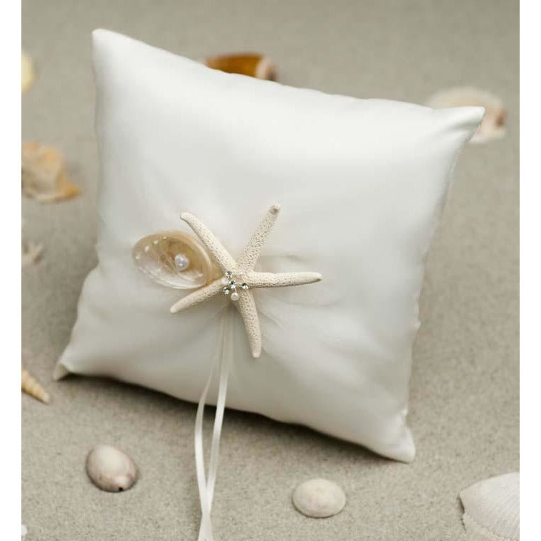 Starfish & Shell Beach Ring Pillow - Wedding Collectibles