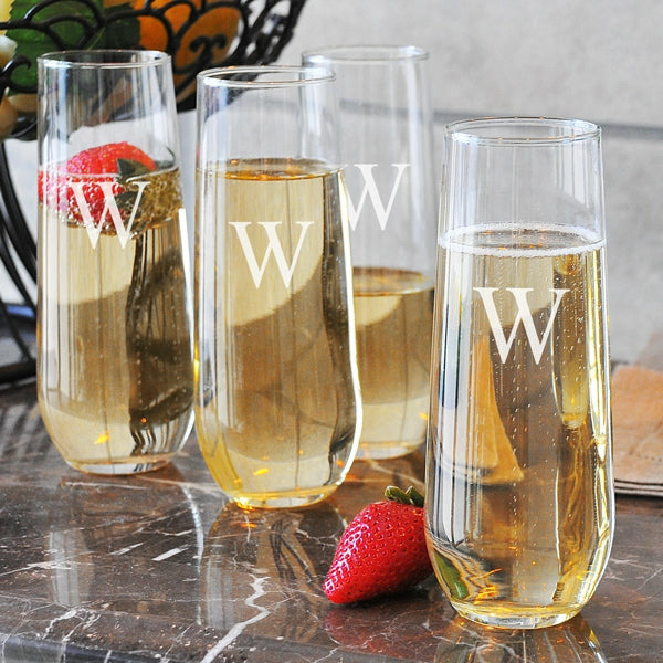 Stemless Champagne Flutes (Set of 4) - Wedding Collectibles