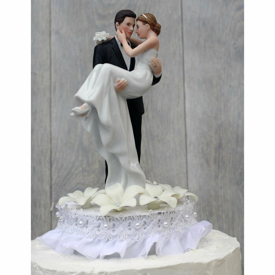 Cake Topper Wedding Bride And Groom Black Couple Wedding Cake Topper - Fun Resin Decoration For Bridal Showers & Engagement Parties Black Wedding Topper - View #5