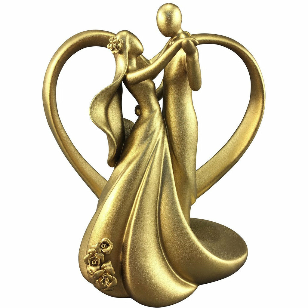 Gold Stylized Dancing Wedding Cake Topper - Wedding Collectibles