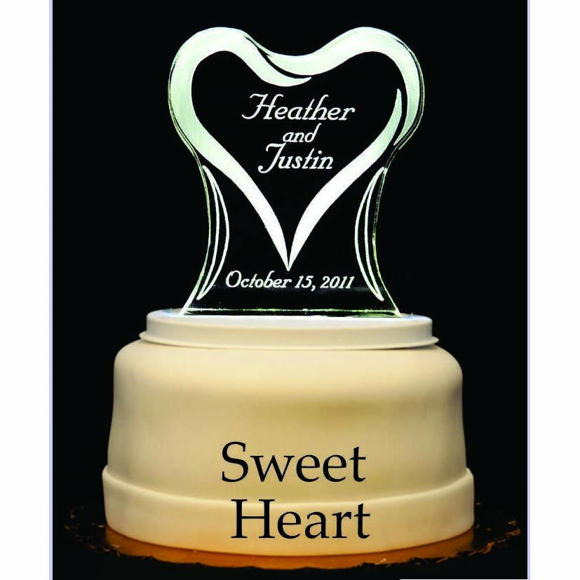 Sweet Heart Light-Up Wedding Cake Topper - Wedding Collectibles