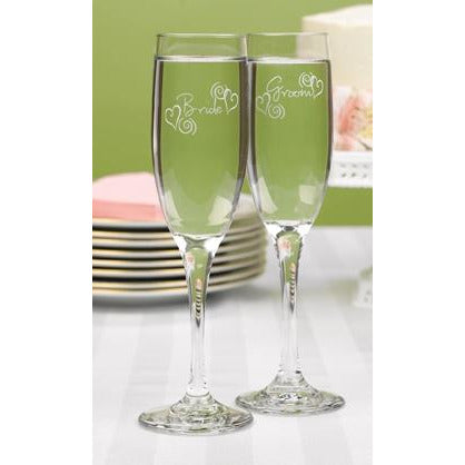 Swirl Heart Flutes - Wedding Collectibles