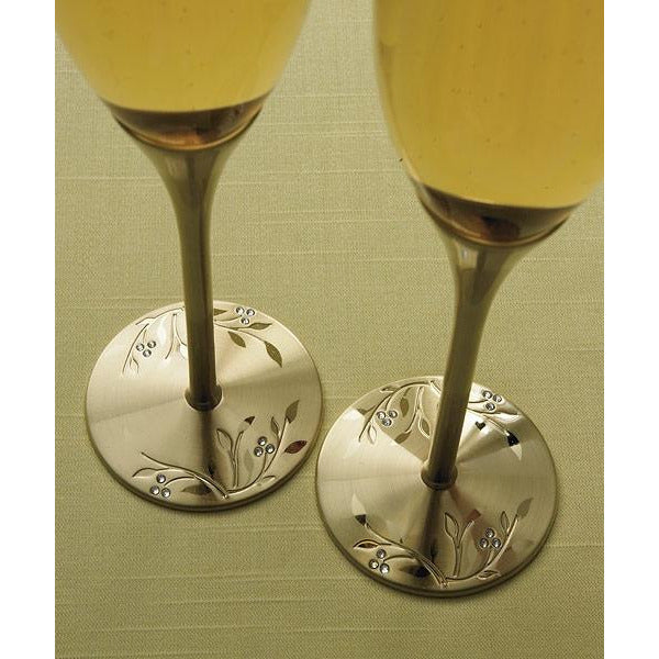 Venice Gold Toasting Flutes - Wedding Collectibles