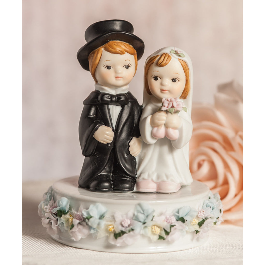 Vintage Pastel Flower Cute Child Wedding Cake Topper - Wedding Collectibles