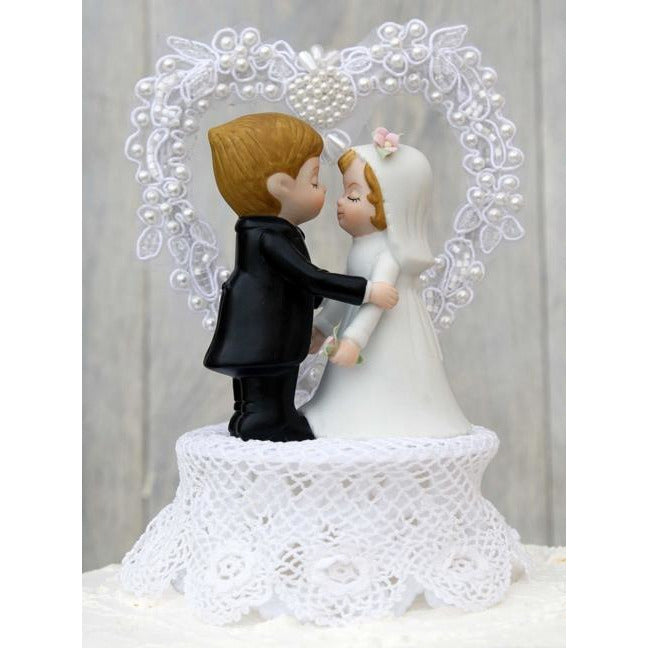 Vintage Applique Wedding Cake Topper - Wedding Collectibles