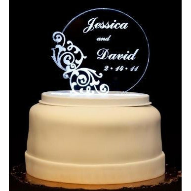 Vintage Round Light-Up Wedding Cake Topper - Wedding Collectibles