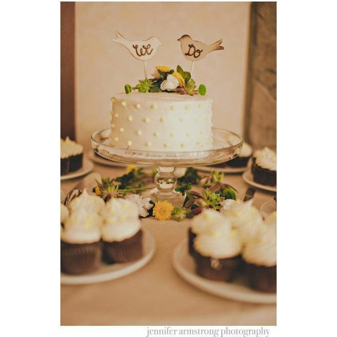 Wedding Cake Topper Rustic Hand Engraved Love Birds - Wedding Collectibles