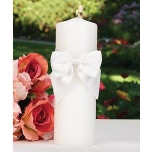 White Classic Beauty Unity Candle - Wedding Collectibles