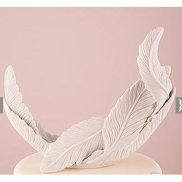 White Feather Porcelain Wedding Cake Topper - Wedding Collectibles