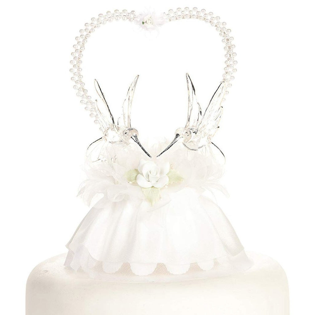 White Rose Hummingbird Cake Topper - Wedding Collectibles