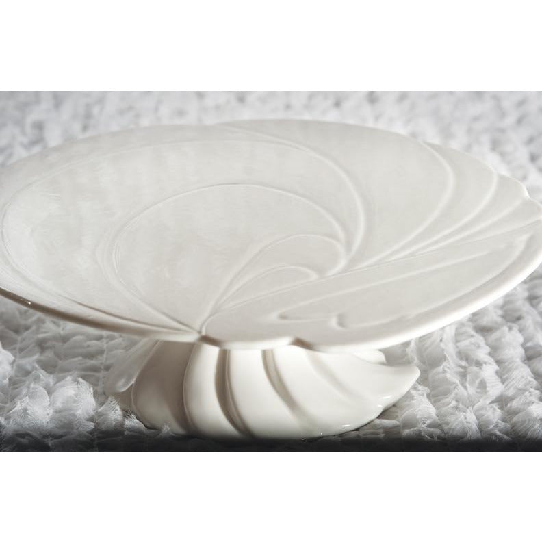 White Swirl Cake Plate - Wedding Collectibles