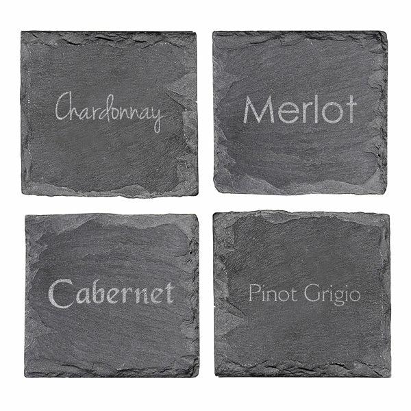 Wine Connoisseur Slate Coasters (Set of 4) - Wedding Collectibles