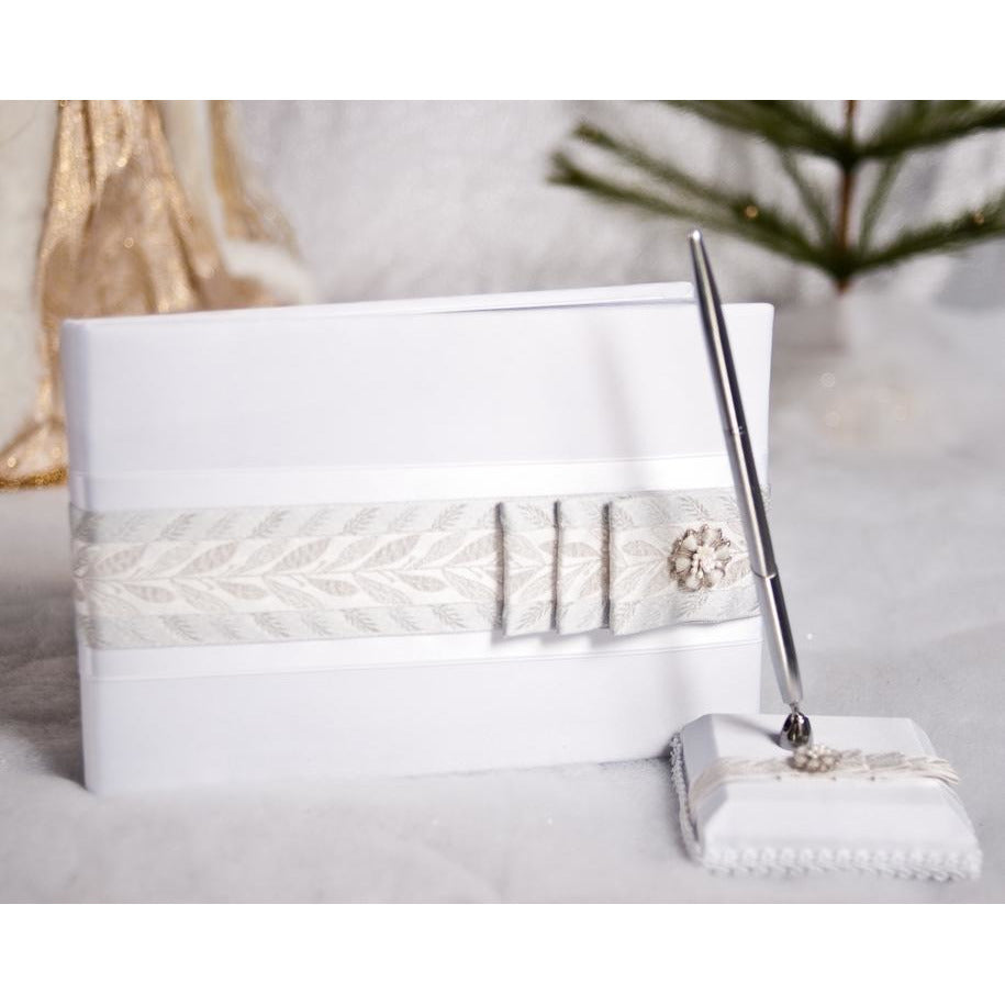 Winter Woodland Wedding Guest Book and Pen Set - Wedding Collectibles