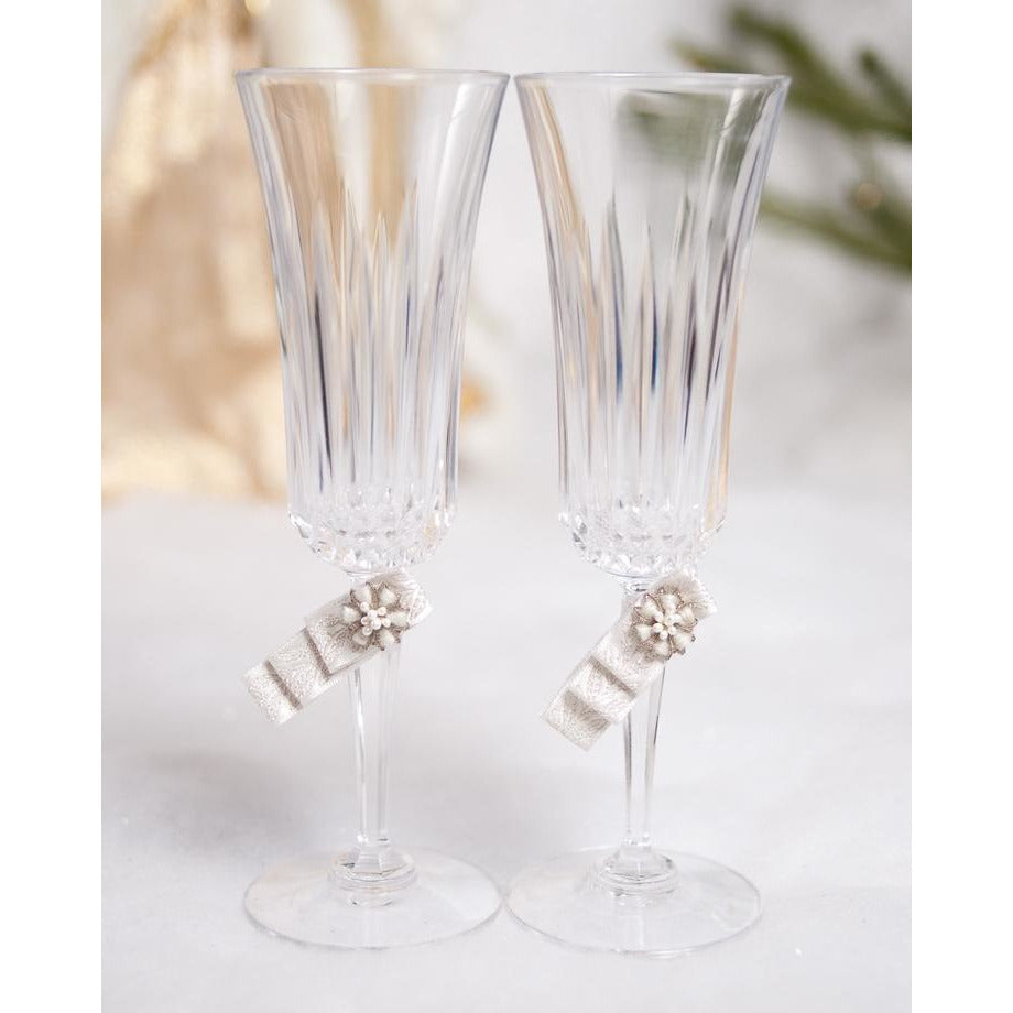 Winter Woodland Wedding Toasting Glasses Set - Wedding Collectibles