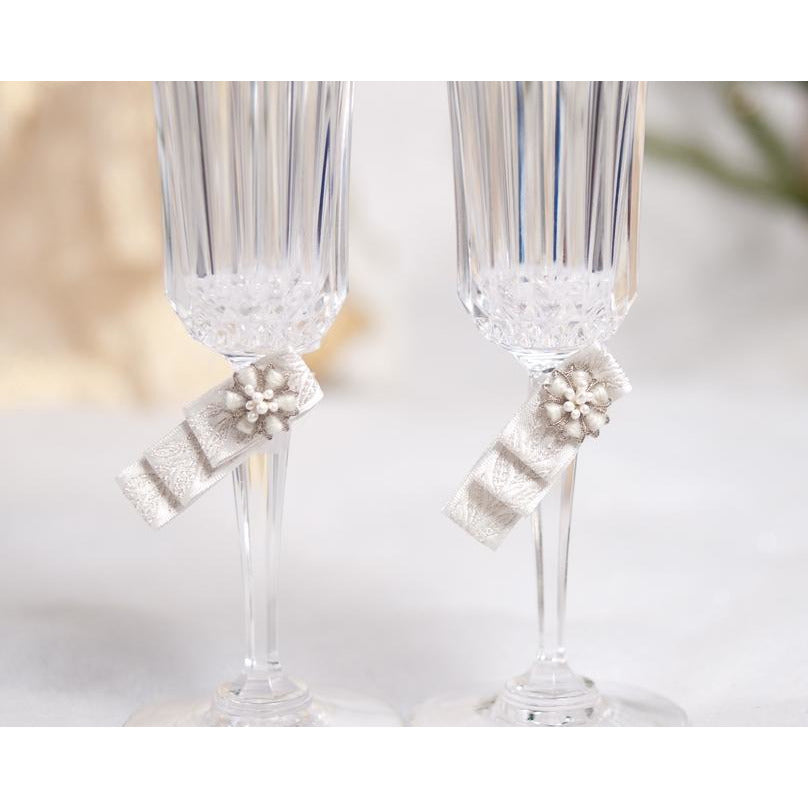 Winter Woodland Wedding Toasting Glasses Set - Wedding Collectibles
