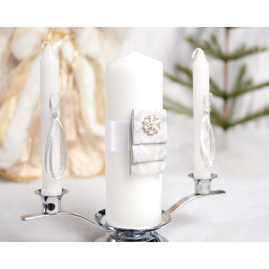 Winter Woodland Wedding Unity Candle Set - Wedding Collectibles