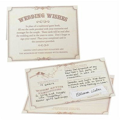 Wishes Cards Tan (Set of 48) - Wedding Collectibles